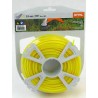 Fil nylon carré Stihl Jaune Dia. 3.0mm - Long 53 mètres