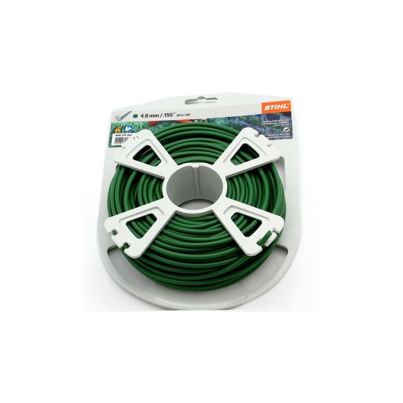 Fil nylon rond Stihl vert foncé Dia. 4mm - Long. 27 mètres 00009303607