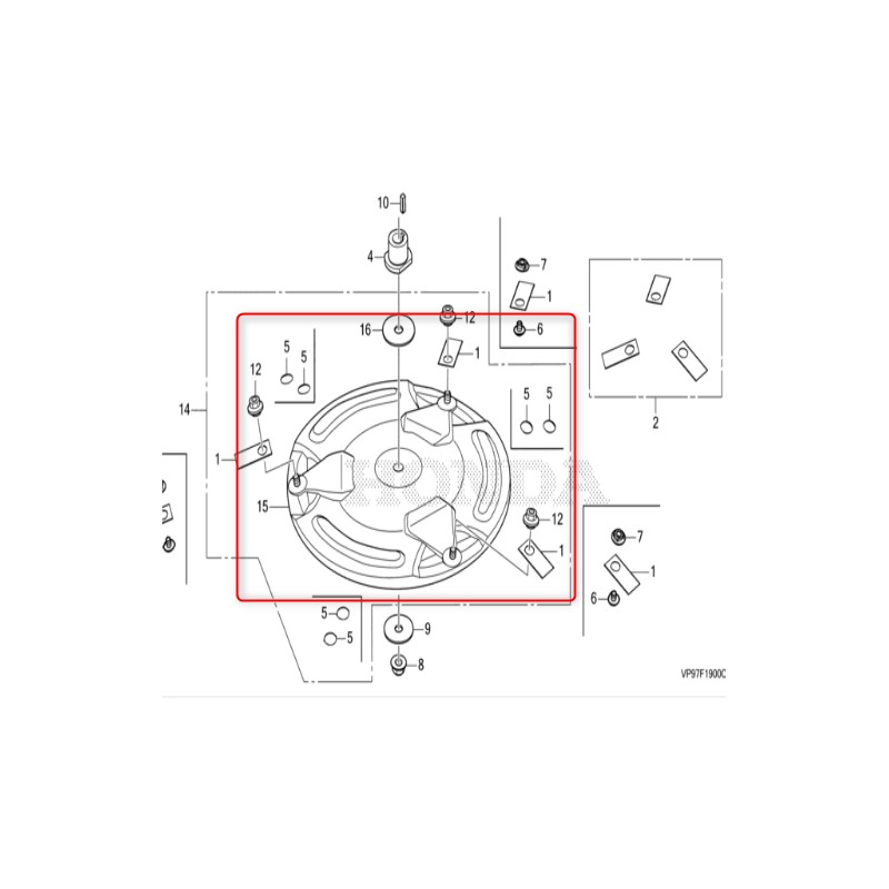 ENS DISQUE + LAME HONDA MIIMO HRM 3000/K1