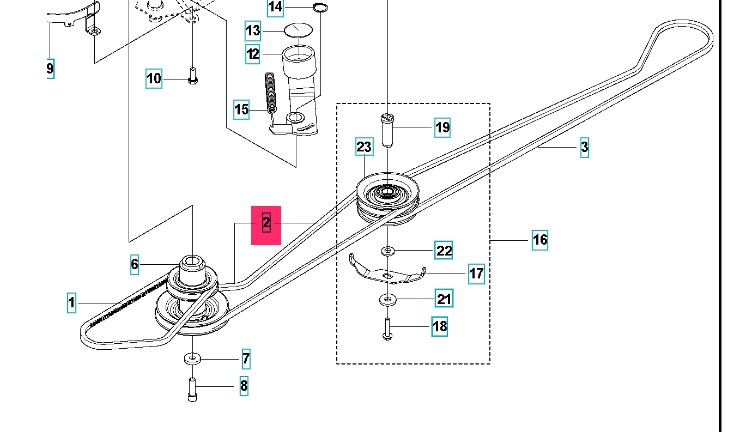 Courroie Moteur-Intermédiaire Pour Husqvarna R 214TC - Type F13, Longueur 58" (1473mm)